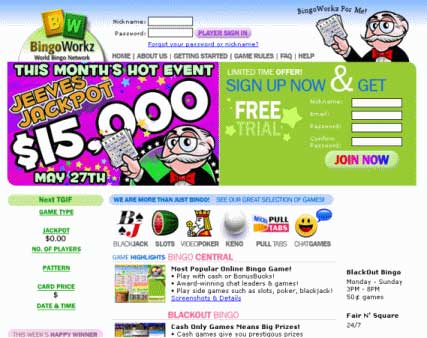 Bingo Workz - Offers Poker bingo, best bingo games and bingo game network!