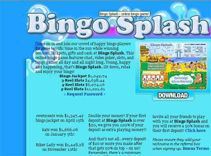 Bingo Splash - Win bonuses, jackpots and gifts at Bingo Splash!